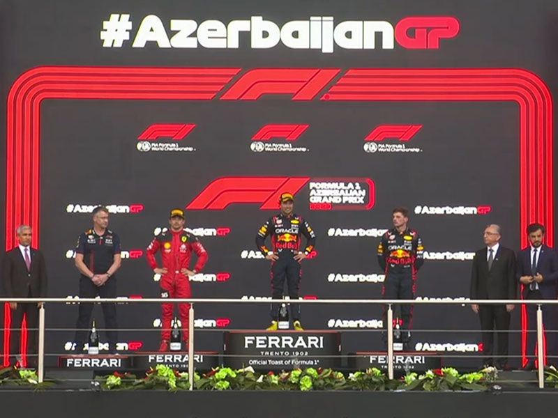 Sergio Perez (Oracle Red Bull Racing) vainqueur du Grand Prix d'Azerbaïdjan 2023