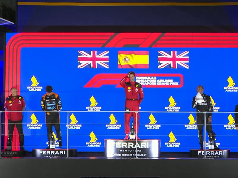 Carlos Sainz (Scuderia Ferrari), vainqueur du Grand Prix de Singapour 2023