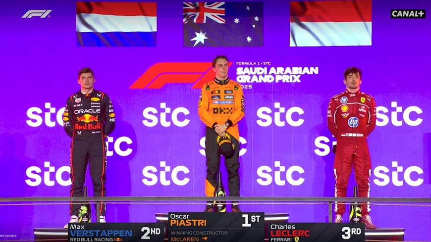 Oscar Piastri (McLaren Mercedes) vainqueur du Grand Prix d'Arabie Saoudite 2025